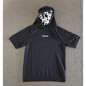 Cow Chop Short Sleeve Pullover Hoodie Black Print Rooster Teeth Rare M Cosplay